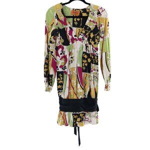 Voom by Joy Han Art Nouveau Print Babydoll Dress Womens S 20's Loud Art Teacher